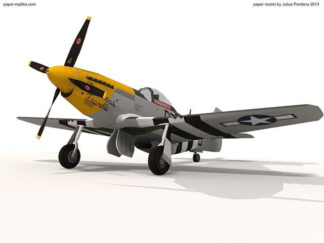 Red Beak P-51D Mustang - Aircraft Paper Model