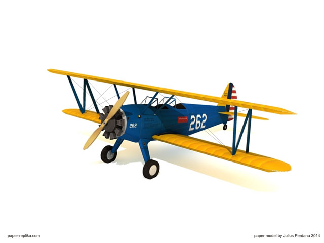 Boeing PT-17 Stearman - Army Trainer Plane Paper Model