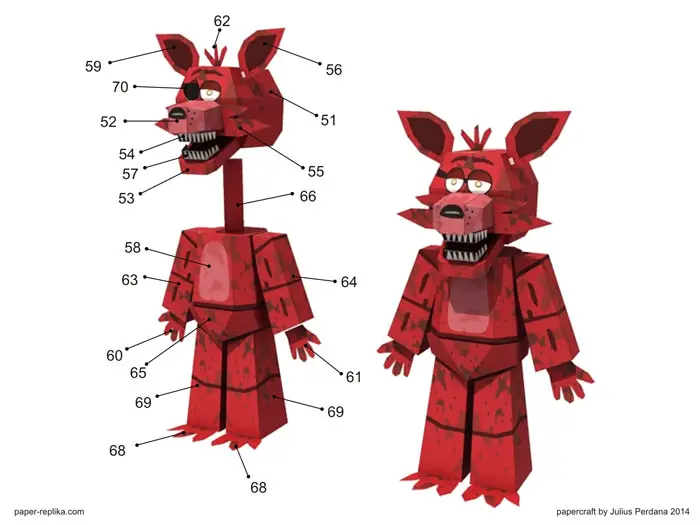 fnaf papercraft  Freddy Fazbear Plush Template by