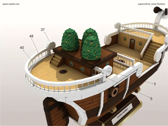 PAPERMAU: The Ephemeral Museum - One Piece`s Going Merry Ship Paper Model  by Paper-Replika - Assembled by Terrinecold