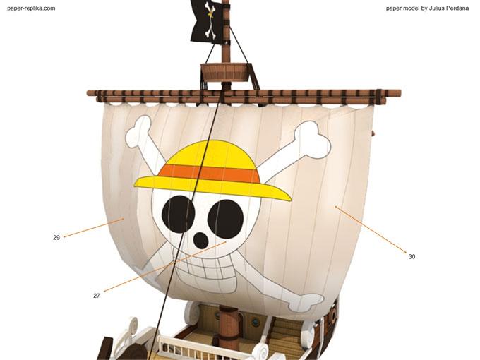 HOW TO MAKE ONE PIECE GOING MERRY MADE FROM CARDBOARD 