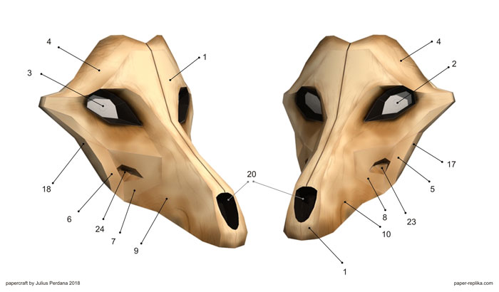 Werewolf Mask DIY Paper Mask Template