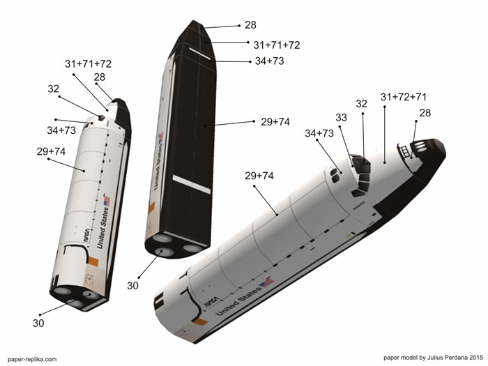 space shuttle paper model print out