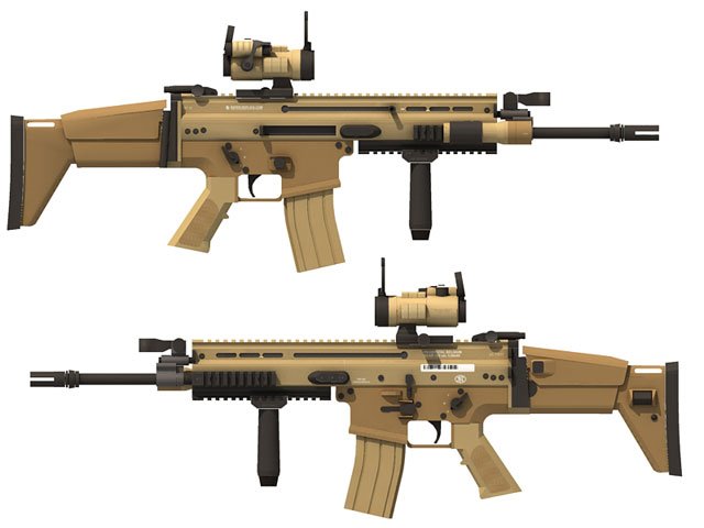 FN SCAR assault rifle paper craft model kit